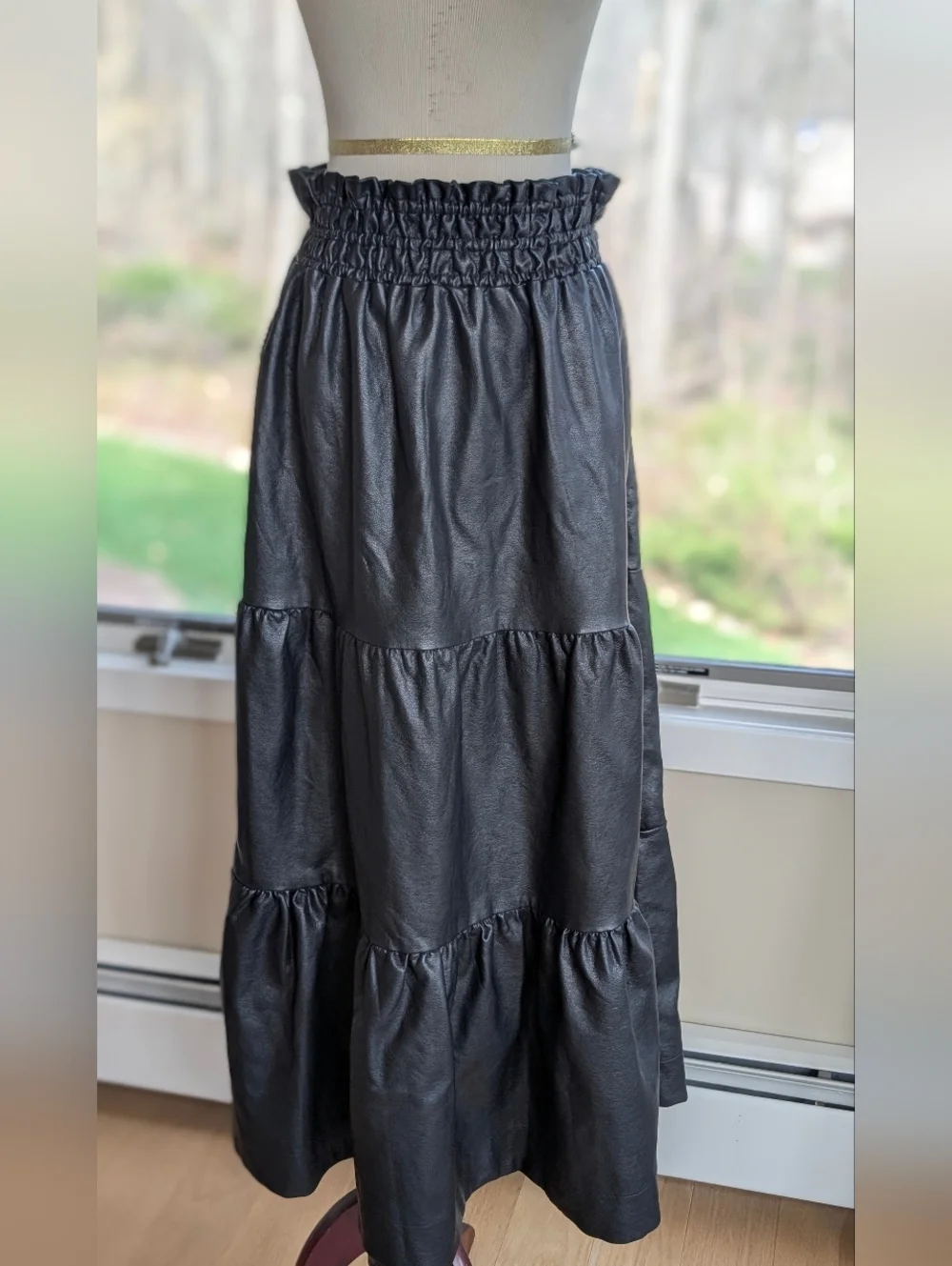 Anthropologie The Somerset Maxi Skirt: Faux Leather Edition Sz M